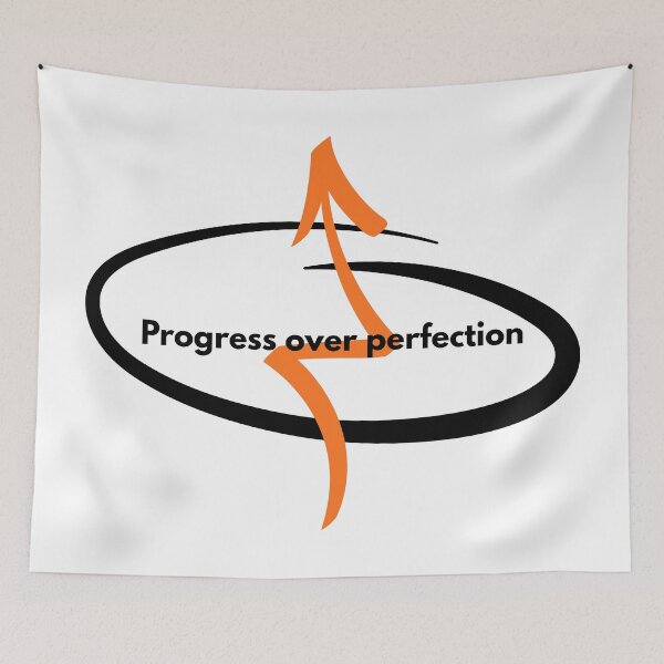 Item preview, Progress Over Perfection Motivational Quote Street Art Style designed and sold by byLizedesigns.