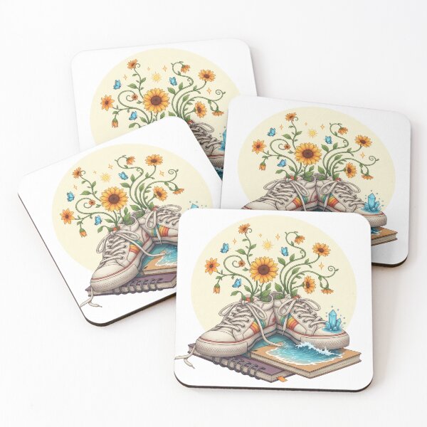Item preview, Rainbow Sneakers Sunflower Fantasy Illustration designed and sold by AbanoubStore.