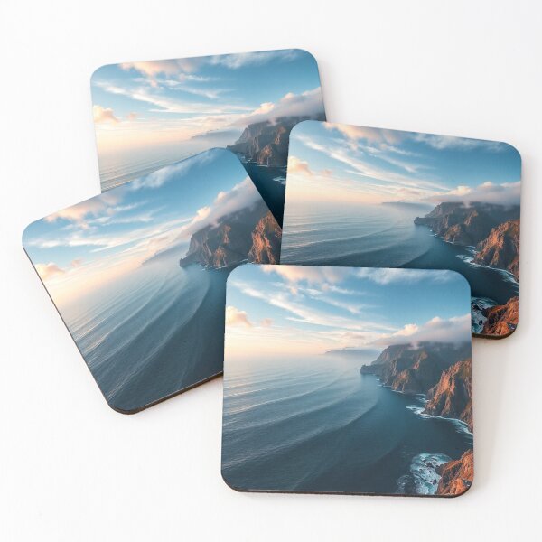 Item preview, Majestic Ocean Cliffs at Golden Sunrise designed and sold by IntelliMindDesigns.