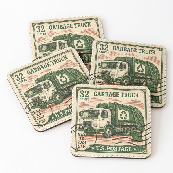 Item preview, Garbage Truck Postage Stamp designed and sold by JJSizzleheimer.