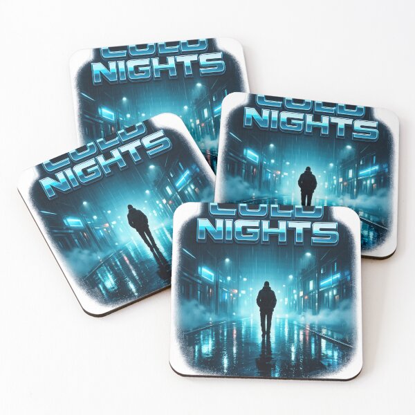 Item preview, Cold Nights Cyberpunk Streetwear Sticker | Neon Rain Emotional Aesthetic T-Shirt Design designed and sold by Kannada Ink Studio.