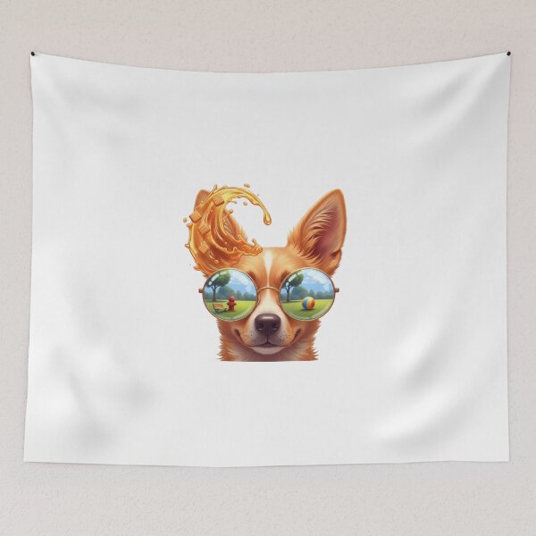 Item preview, Dog Glasses Garden Reflection Illustration designed and sold by AbanoubStore.