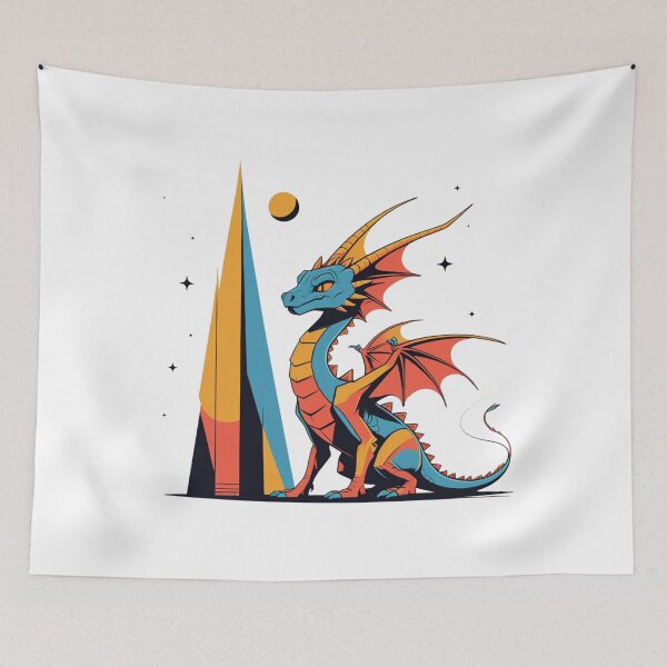 Item preview, Fantasy Dragon T-Shirt — Retro Sci-Fi Dragon Graphic Tee for Dragon Lovers and Fantasy Art Fans designed and sold by PaleInk.
