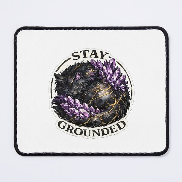 Item preview, Stay Grounded Black Cat Amethyst Kintsugi designed and sold by chattsuede.
