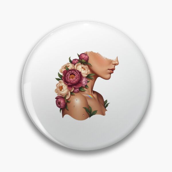 Item preview, Side Portrait Peony Floral Woman Illustration designed and sold by AbanoubStore.
