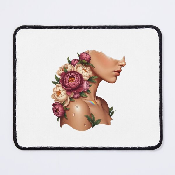 Item preview, Side Portrait Peony Floral Woman Illustration designed and sold by AbanoubStore.