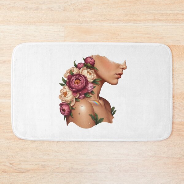 Item preview, Side Portrait Peony Floral Woman Illustration designed and sold by AbanoubStore.