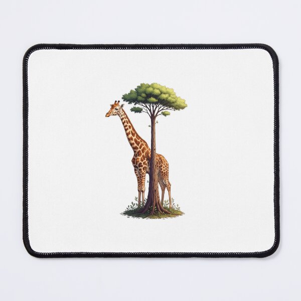 Item preview, Elegant Giraffe Tree Digital Illustration designed and sold by AbanoubStore.