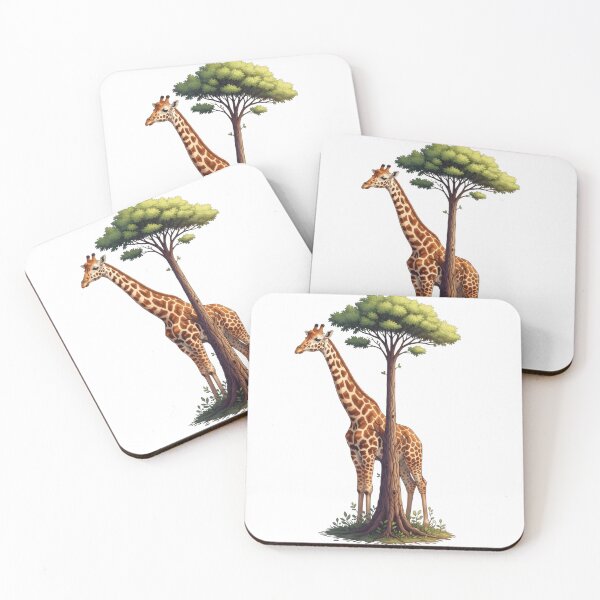 Item preview, Elegant Giraffe Tree Digital Illustration designed and sold by AbanoubStore.