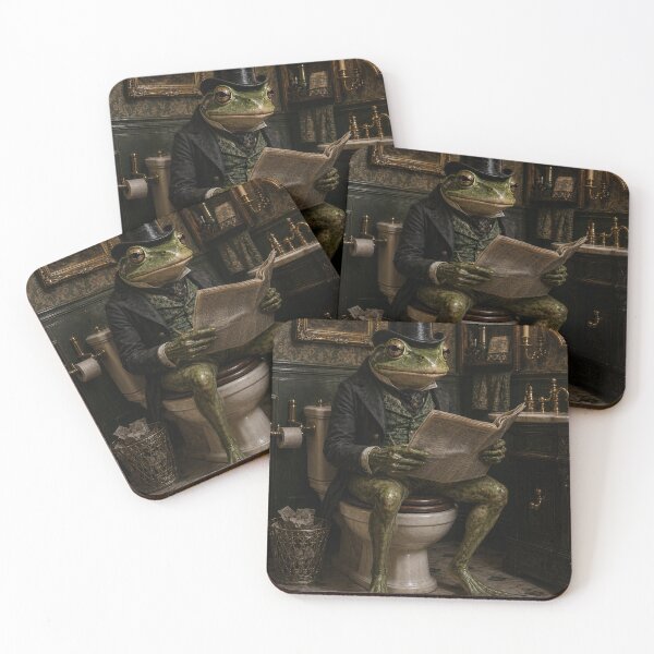 Item preview, Victorian Frog Gentleman Bathroom Art designed and sold by BrentonAndCo.