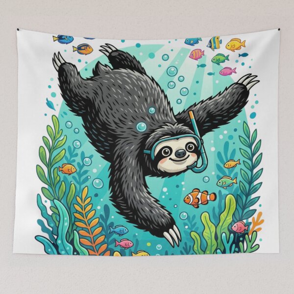 Item preview, The diving sloth designed and sold by PP&RAINBOW SHOP.