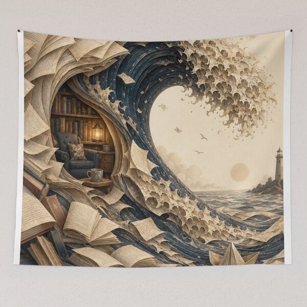 Item preview, Book Lover Book Wave Wall Art designed and sold by BrentonAndCo.