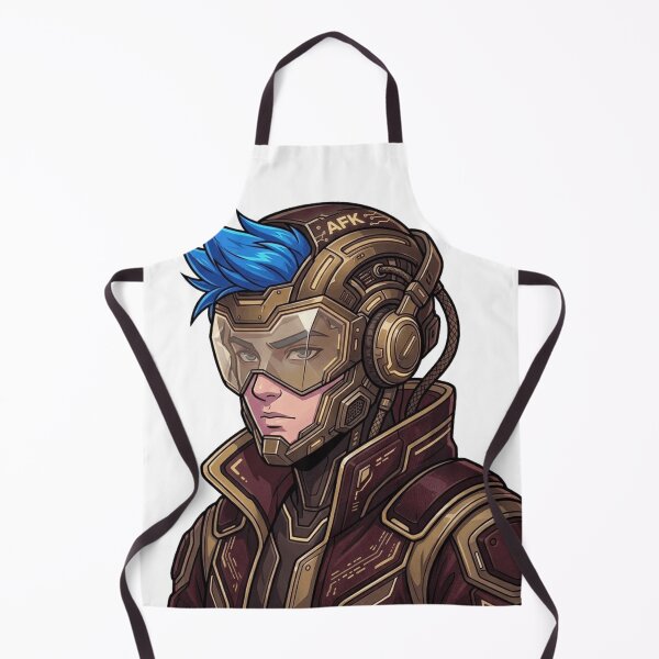 Item preview, Cyberpunk Gamer Pilot Neon Blue Hair Art designed and sold by Northern Glow Art.
