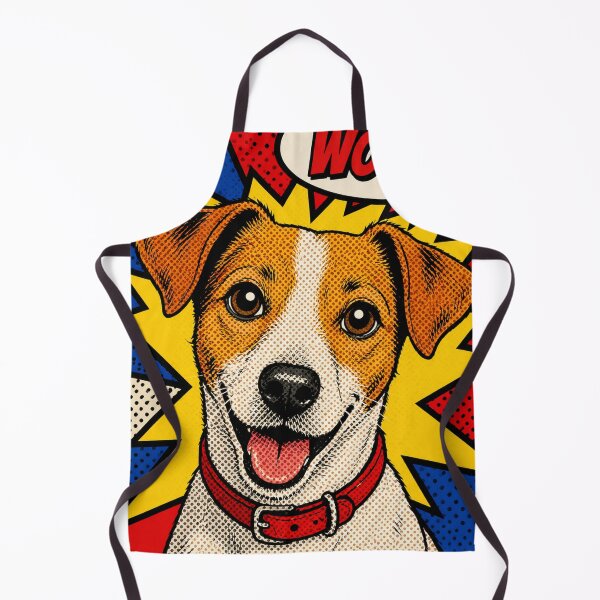 Item preview, Retro Pop Art Style Illustration of a Happy Dog with Speech Bubble Exclaiming Woof in Vibrant Comic Design designed and sold by Donlaporn.