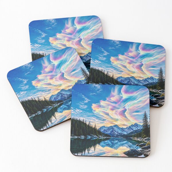 Item preview, Ethereal Iridescent Mountain Lake Landscape Art designed and sold by SCULTRADESIGNS.