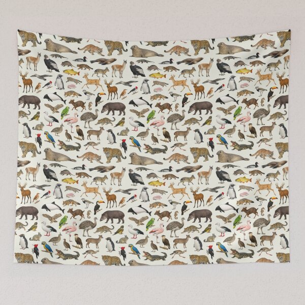 Item preview, Animals of Argentina Retro Wildlife Identification Chart designed and sold by kakarikihill.
