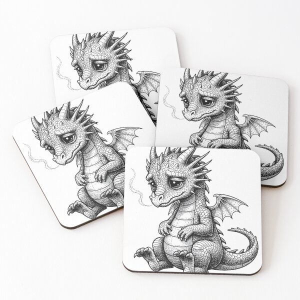 Item preview, Tired Baby Dragon Sitting Alone designed and sold by DragonSerpent Ink.
