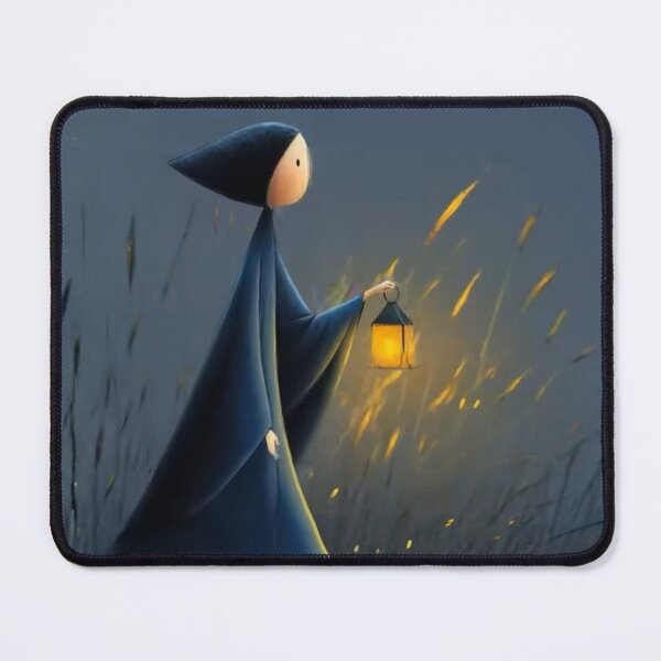 Item preview, Girl in cloak walking at night with lantern designed and sold by Rue Market.