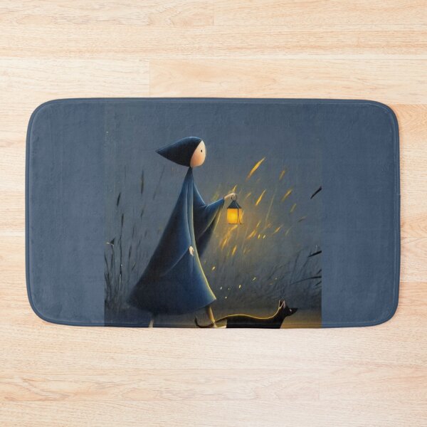 Item preview, Girl in cloak walking at night with lantern designed and sold by Rue Market.