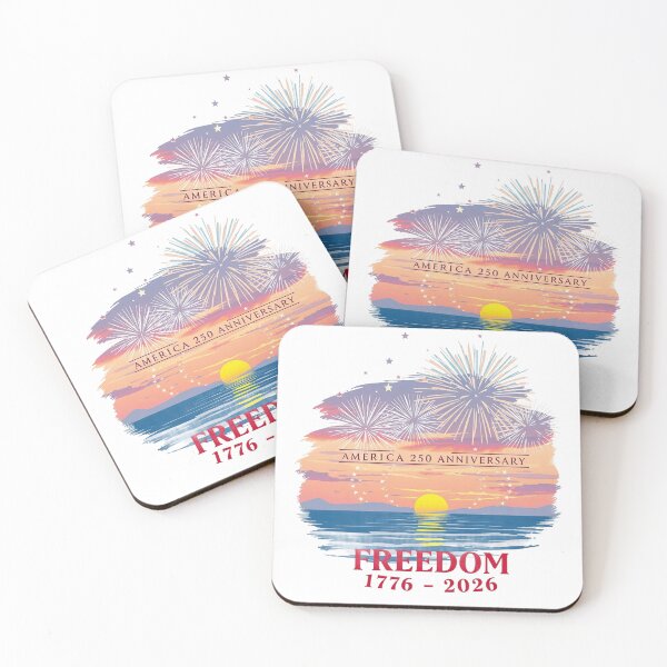 Item preview, America 250 Celebration • Vintage Coastal Sunset & Fireworks • 1776–2026 designed and sold by AngelDesign0922.