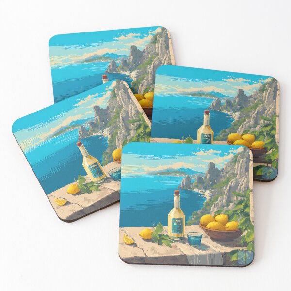 Item preview, Limoncello on the Amalfi Coast — Pixel Art Print designed and sold by JRDCo.