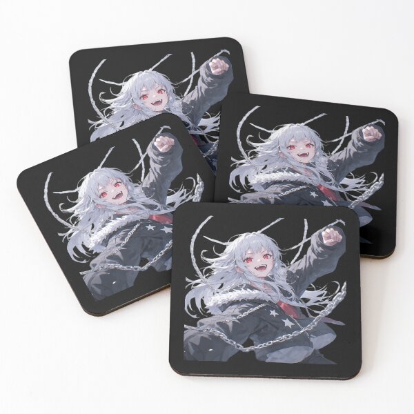 Item preview, Chaotic Anime Vampire Girl - Silver Hair & Chains Streetwear designed and sold by Radhestore.