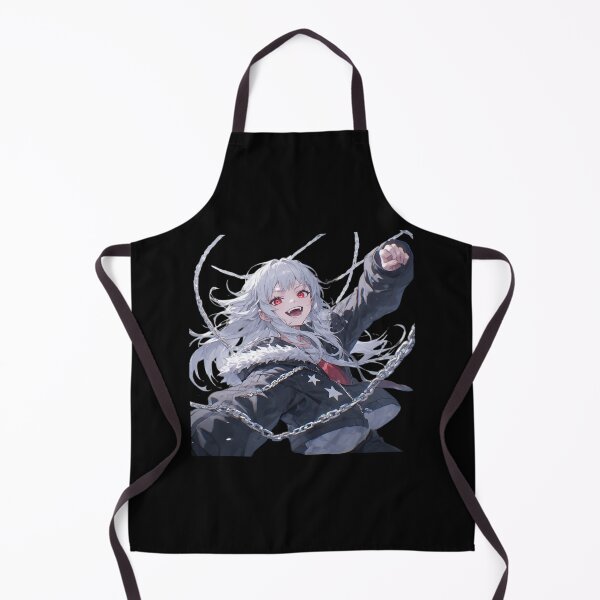 Item preview, Chaotic Anime Vampire Girl - Silver Hair & Chains Streetwear designed and sold by Radhestore.