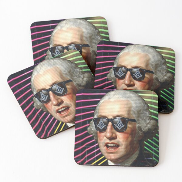Item preview, Neon Synthwave George Washington - Max Headroom Retro Glitch designed and sold by Monkey-Rooster.