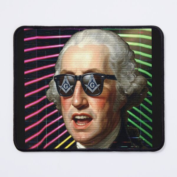 Item preview, Neon Synthwave George Washington - Max Headroom Retro Glitch designed and sold by Monkey-Rooster.