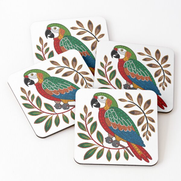 Item preview, Tropical Parrot, Macaw Tropical Bird, Australian Aboriginal Dot Painting, Toucan Exotic Cockatoo Bird Lover Design designed and sold by AboriginalAdorn.