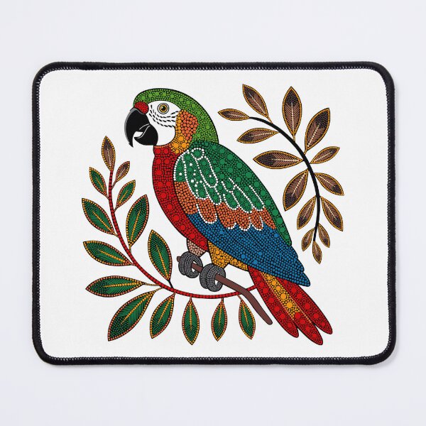 Item preview, Tropical Parrot, Macaw Tropical Bird, Australian Aboriginal Dot Painting, Toucan Exotic Cockatoo Bird Lover Design designed and sold by AboriginalAdorn.