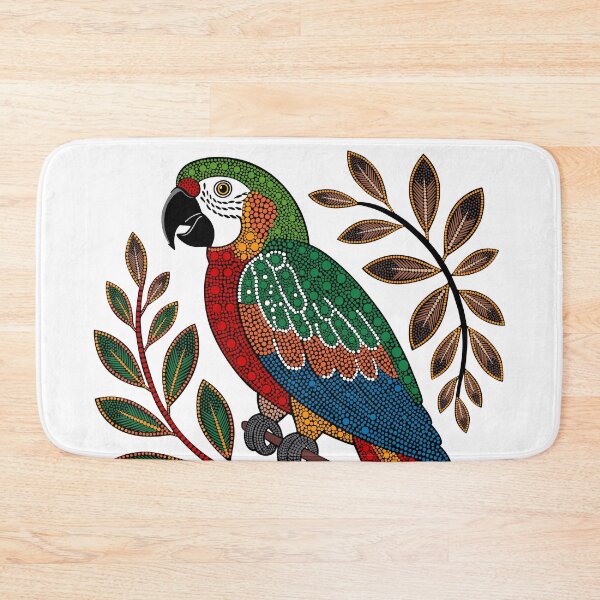 Item preview, Tropical Parrot, Macaw Tropical Bird, Australian Aboriginal Dot Painting, Toucan Exotic Cockatoo Bird Lover Design designed and sold by AboriginalAdorn.