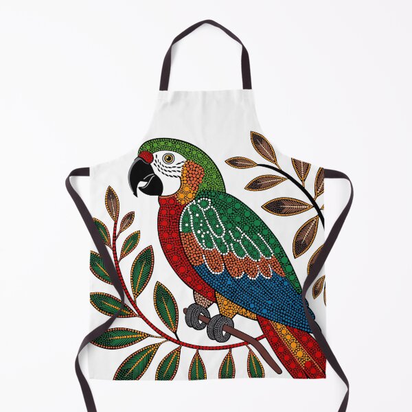 Item preview, Tropical Parrot, Macaw Tropical Bird, Australian Aboriginal Dot Painting, Toucan Exotic Cockatoo Bird Lover Design designed and sold by AboriginalAdorn.