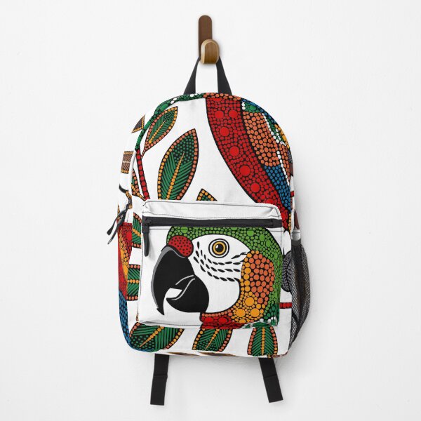 Item preview, Tropical Parrot, Macaw Tropical Bird, Australian Aboriginal Dot Painting, Toucan Exotic Cockatoo Bird Lover Design designed and sold by AboriginalAdorn.