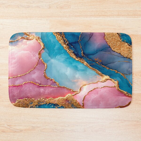 Item preview, Pink Blue Gold Marble Abstract Luxury Abstract Art designed and sold by lematworks.