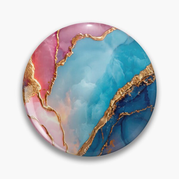 Item preview, Pink Blue Gold Marble Abstract Luxury Abstract Art designed and sold by lematworks.
