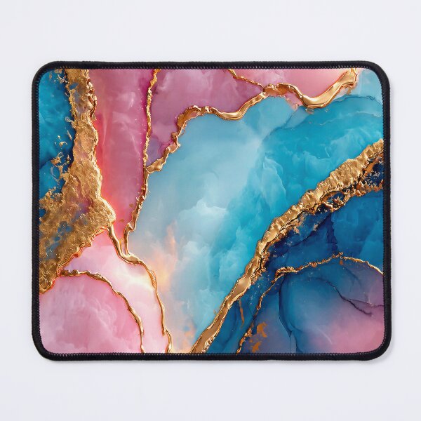 Item preview, Pink Blue Gold Marble Abstract Luxury Abstract Art designed and sold by lematworks.