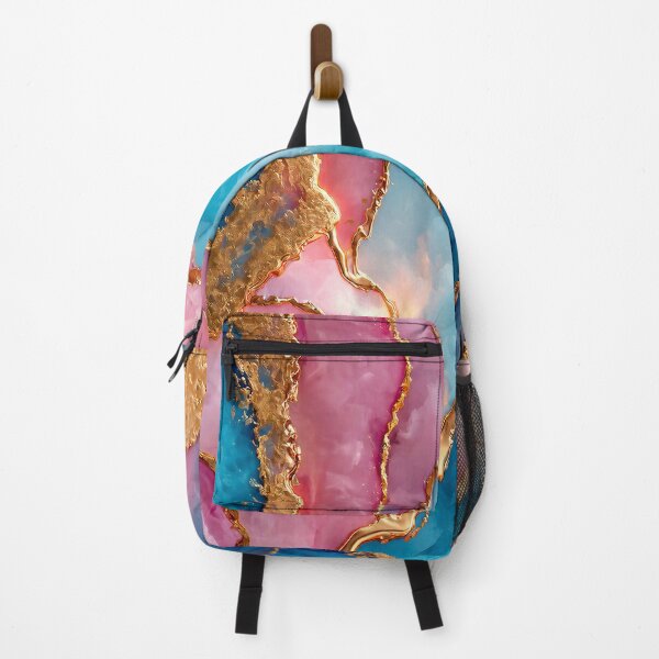 Item preview, Pink Blue Gold Marble Abstract Luxury Abstract Art designed and sold by lematworks.