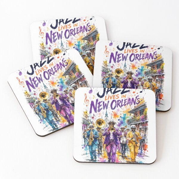 Item preview, Jazz Lives in New Orleans - Vibrant Watercolor Brass Band designed and sold by Style-InkPulse.