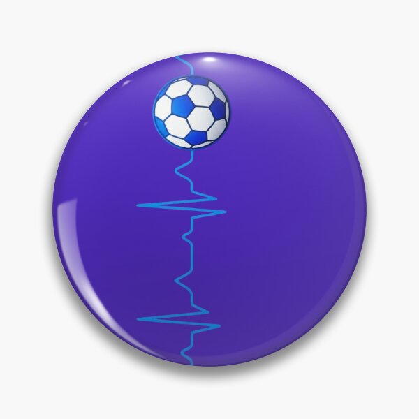 Item preview, Blue Neon Soccer Heartbeat Pulse - High Contrast Football  designed and sold by digitalbob60.