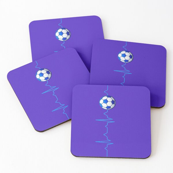 Item preview, Blue Neon Soccer Heartbeat Pulse - High Contrast Football  designed and sold by digitalbob60.