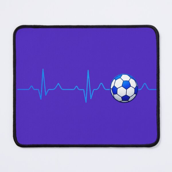 Item preview, Blue Neon Soccer Heartbeat Pulse - High Contrast Football designed and sold by digitalbob60.