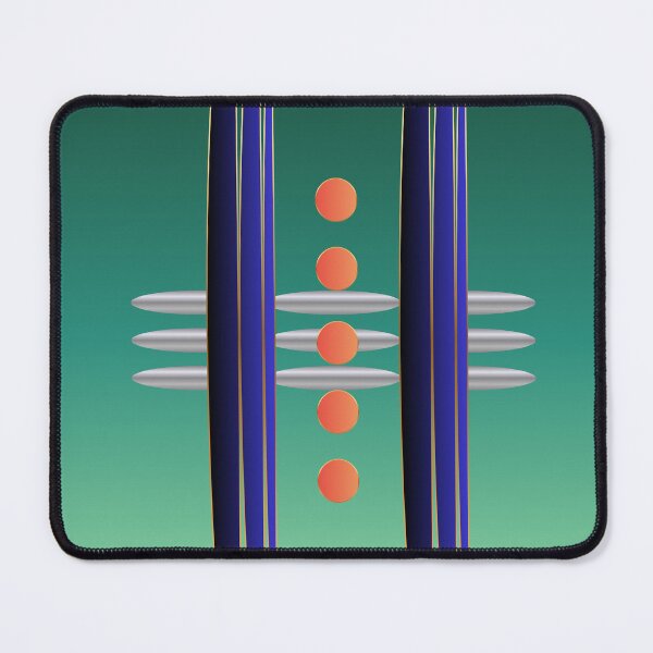 Item preview, Emerald Meridian — Green Gold and Coral Geometric Abstract designed and sold by Dee Tirang.