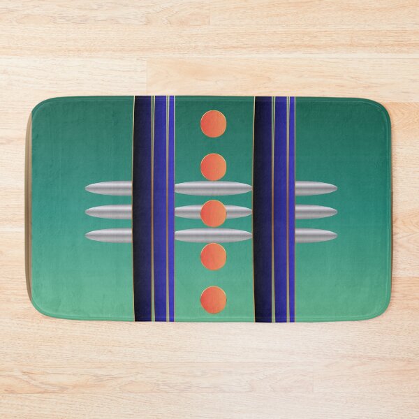 Item preview, Emerald Meridian — Green Gold and Coral Geometric Abstract designed and sold by Dee Tirang.