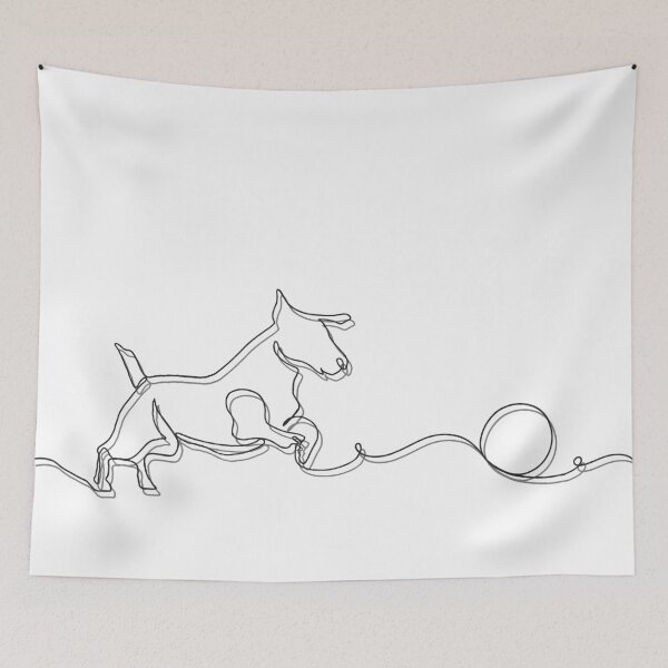 Item preview, Minimalist Running Dog One Line Art designed and sold by Barelythere2324.