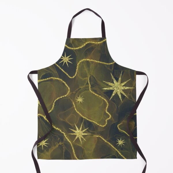 Item preview, Luxury Dark Green Marble  with Gold Glitter Lines and Shiny Stars designed and sold by SweetLilith.