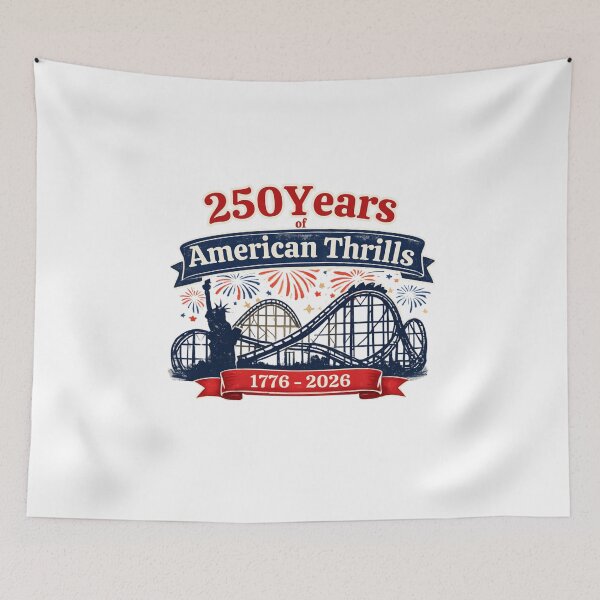 Item preview, 250 Years of American Thrills • 1776–2026 Patriotic Coaster Design designed and sold by Coaster Culture Industries.