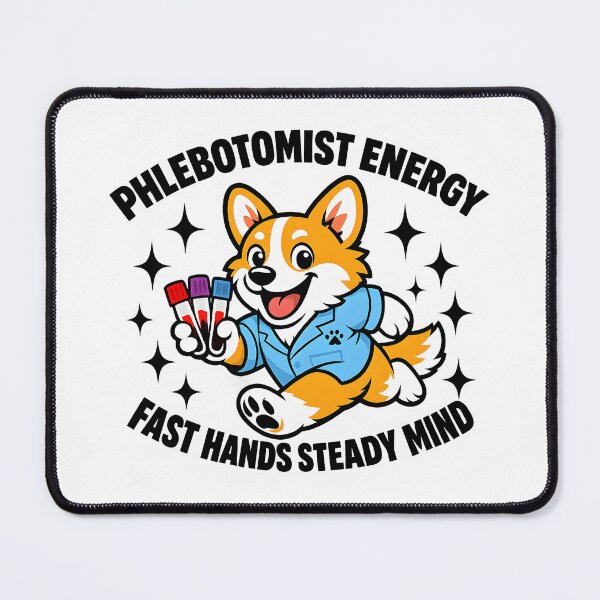 Item preview, Cute Running Corgi Phlebotomist Funny Medical Lab Dog Design for National Phlebotomists Recognition Week designed and sold by ClinicalHubs.