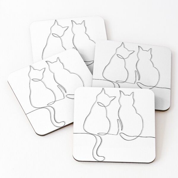 Item preview, Minimalist Cat Duo One Line Art designed and sold by Barelythere2324.