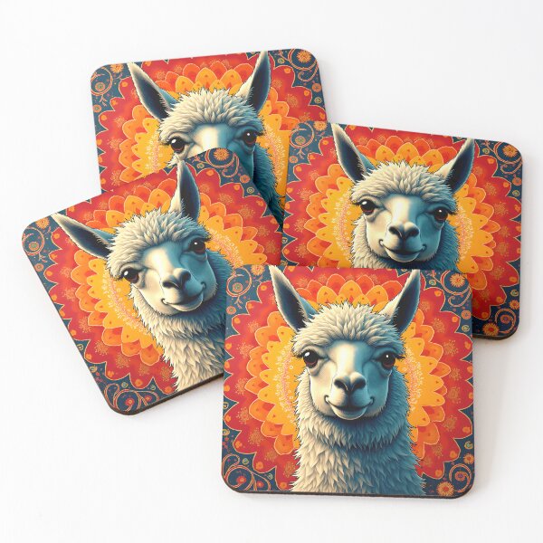 Item preview,  Psychedelic Llama Portrait Retro Floral Pop Art Animal Illustration designed and sold by AnimalAirtistry.